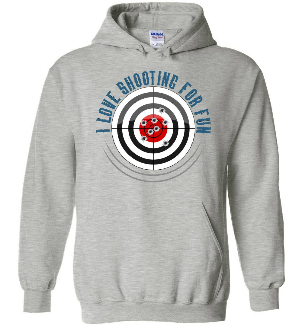 I Love Shooting for Fun - Men's Pro Gun Apparel - Sports Grey Hoodie