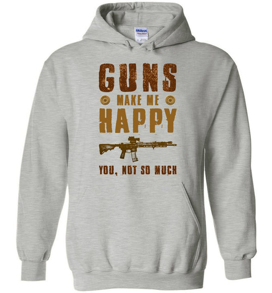 Guns Make Me Happy You, Not So Much - Men's Pro Gun Apparel - Sports Grey Hoodie