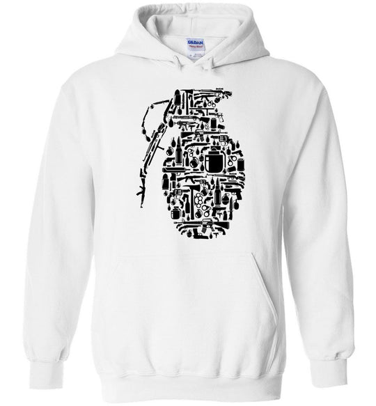 Grenade Made of Guns - Men's Shooting Hoodie - White