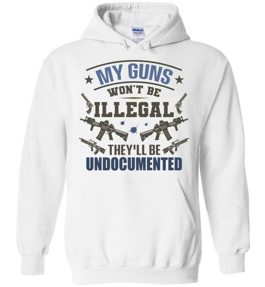 My Guns Won't Be Illegal They'll Be Undocumented - Men's Shooting Clothing - White Hoodie