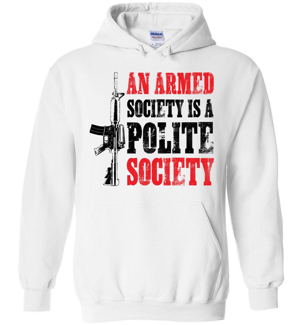 An Armed Society is a Polite Society - Shooting Men's Hoodie - White