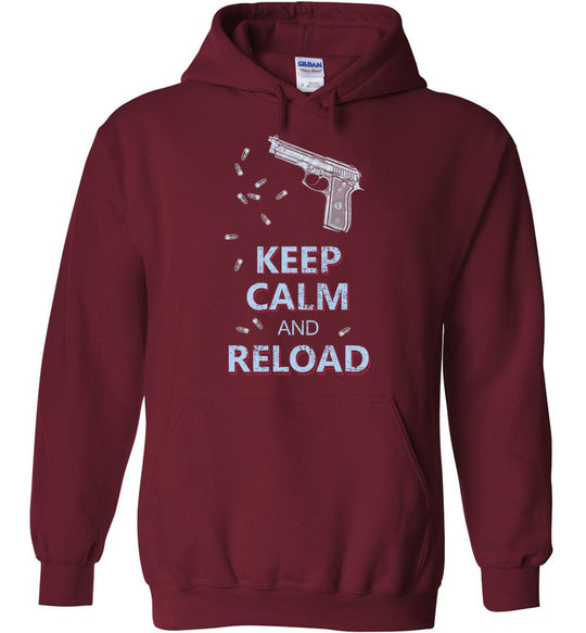 Keep Calm and Reload - Pro Gun Men's Hoodie - Garnet