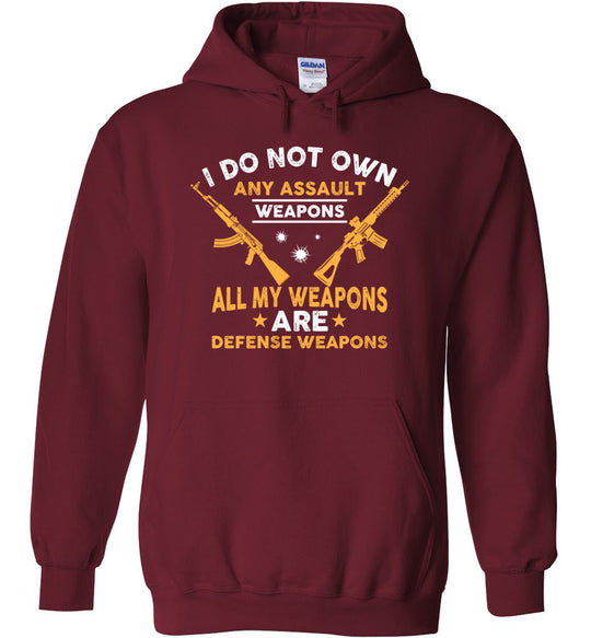 I Do Not Own Any Assault Weapons - 2nd Amendment Men's Hoodie - Garnet
