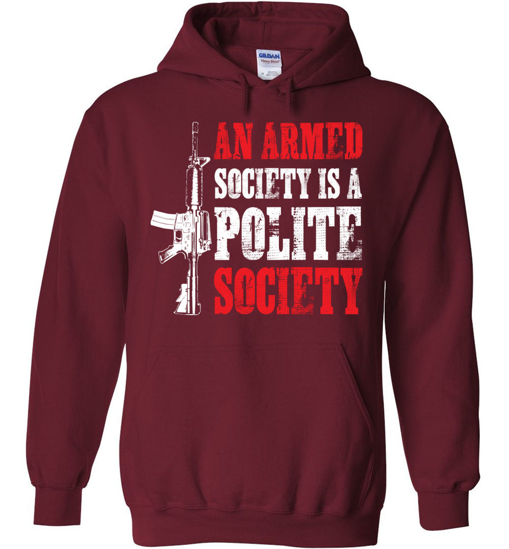 An Armed Society is a Polite Society - Shooting Men's Hoodie - Red
