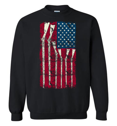 American Flag with Guns - 2nd Amendment Men's Sweatshirt - Black