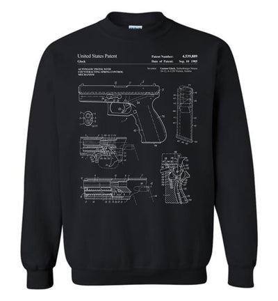 Glock Handgun Patent Pro Gun Men's Sweatshirt - Black