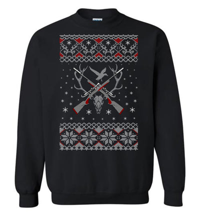 Hunting Ugly Christmas Sweater - Shooting Men's Sweatshirt - Black