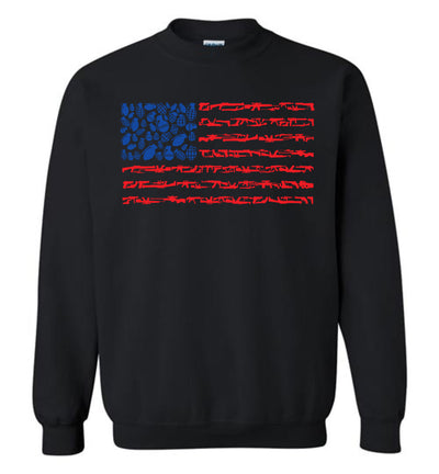 American Flag Made of Guns 2nd Amendment Men’s Sweatshirt - Black