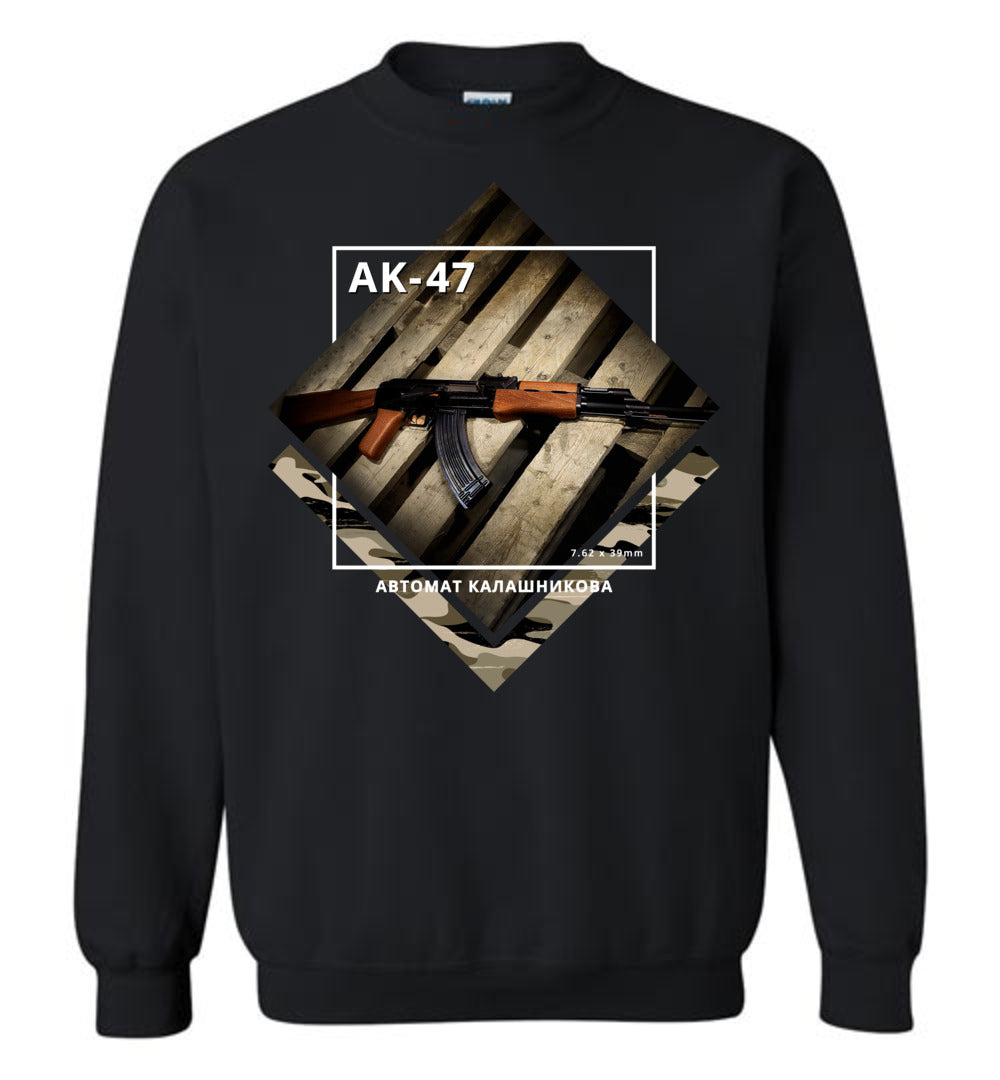 AK-47 Rifle - Tactical Men's Apparel - Black Sweatshirt