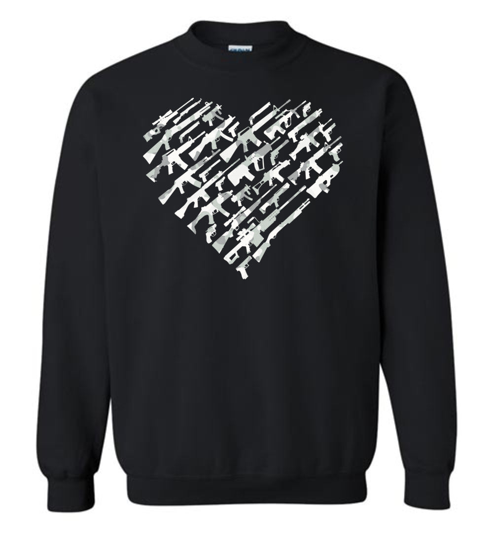 I Love Guns, Heart Made of Guns - Men's Sweatshirt - Black