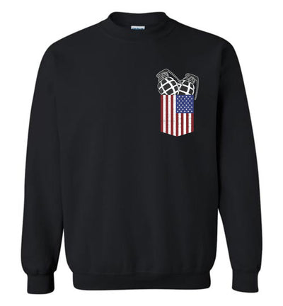 Pocket With Grenades Men's 2nd Amendment Sweatshirt - Black