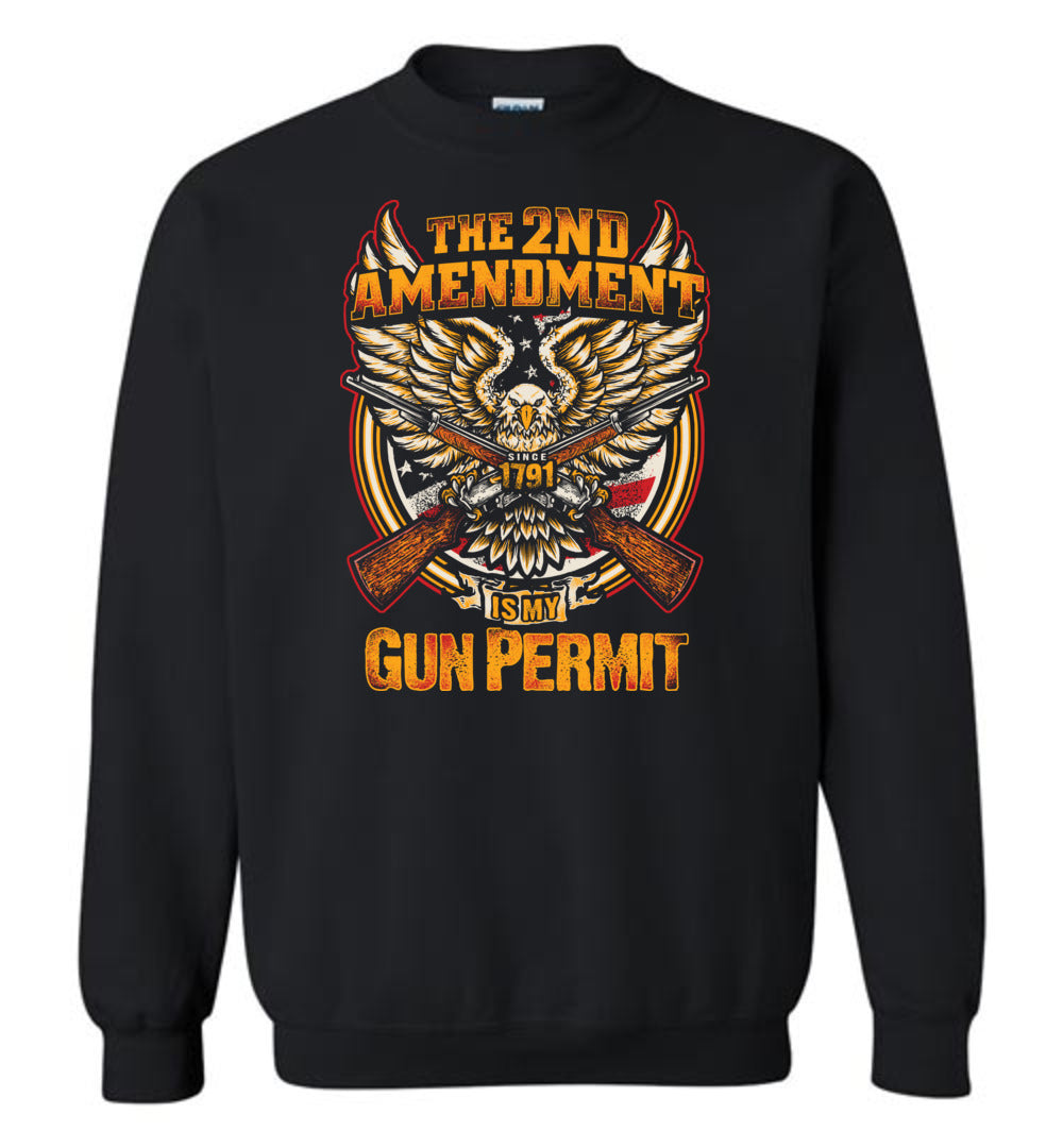 The 2nd Amendment is My Gun Permit - Men's Sweatshirt - Black