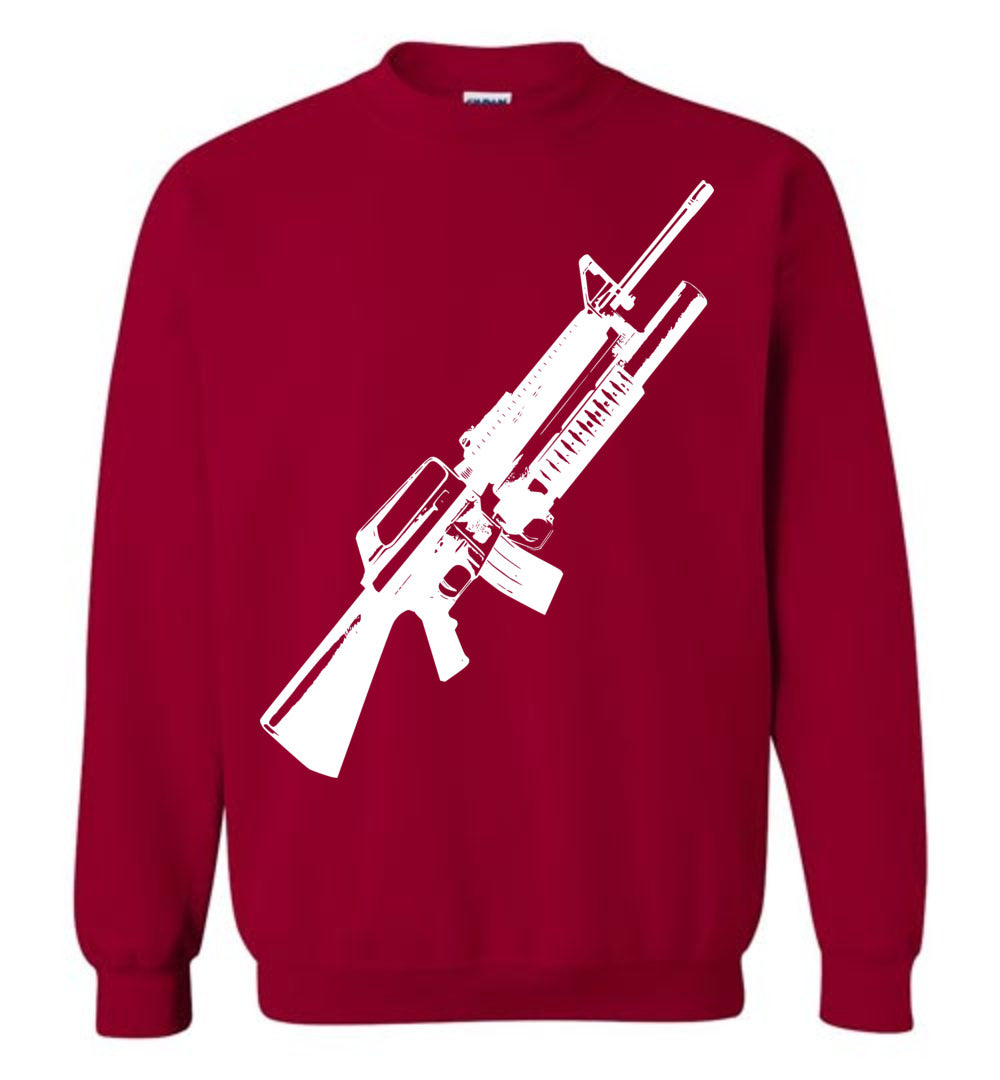 M16A2 Rifles with M203 Grenade Launcher - Pro Gun Tactical Men's Sweatshirt - Red