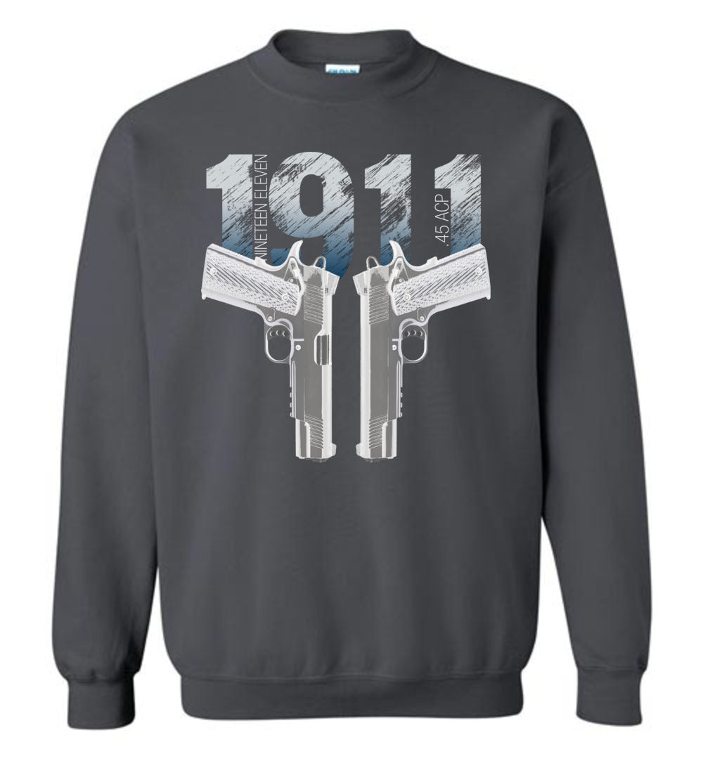 Colt 1911 Handgun - 2nd Amendment Sweatshirt - Charcoal