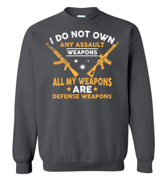 I Do Not Own Any Assault Weapons - 2nd Amendment Men's Sweatshirt - Charcoal