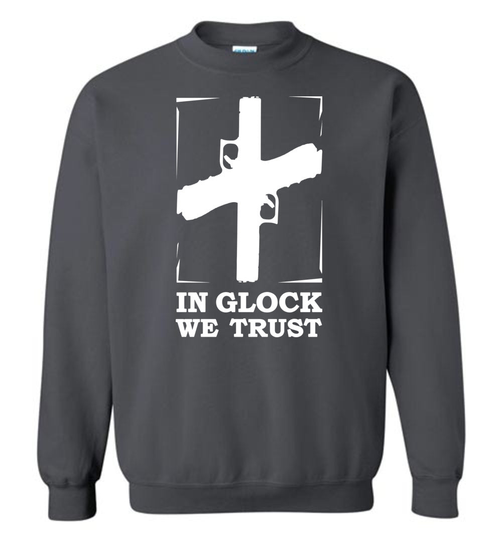 In Glock We Trust - Pro Gun Men’s Sweatshirt - Charcoal