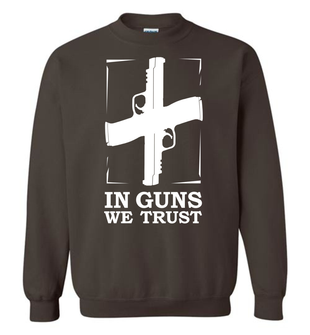In Guns We Trust - Shooting Men's Sweatshirt - Dark Brown
