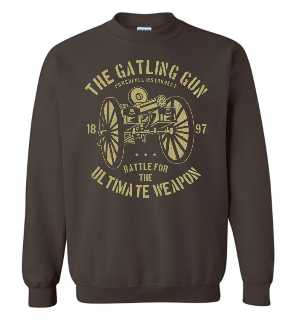 The Gatling Gun - Men's Sweatshirt - Dark Brown