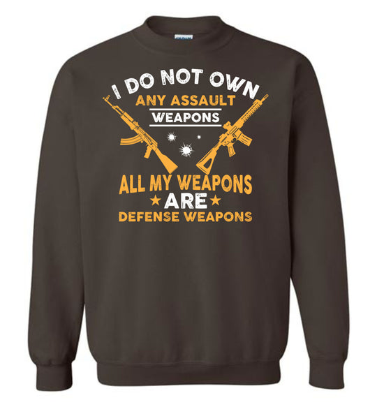 I Do Not Own Any Assault Weapons - 2nd Amendment Men's Sweatshirt - Dark Brown