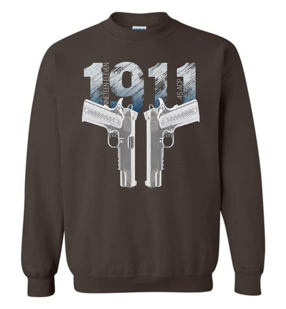 Colt 1911 Handgun - 2nd Amendment Sweatshirt - Dark Chocolate