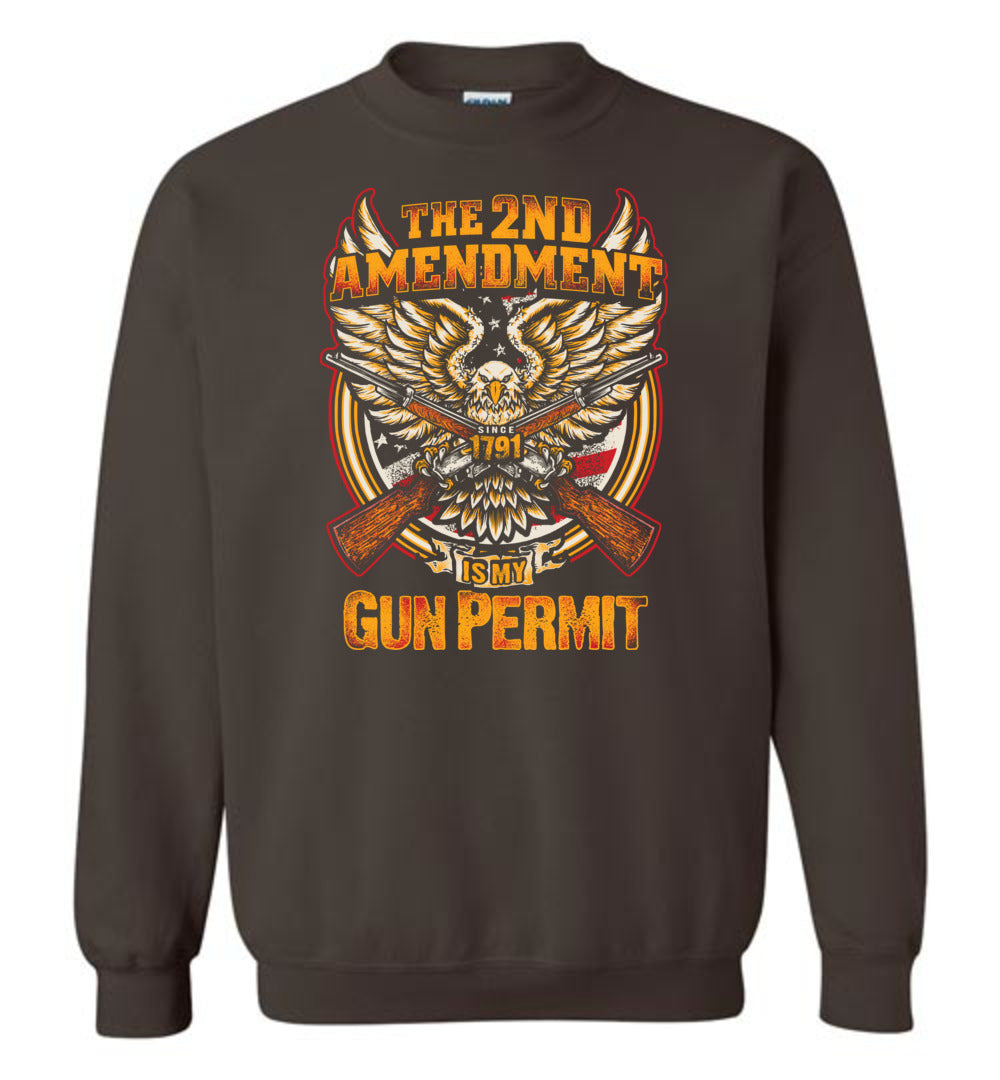 The 2nd Amendment is My Gun Permit - Men's Sweatshirt - Dark Chocolate