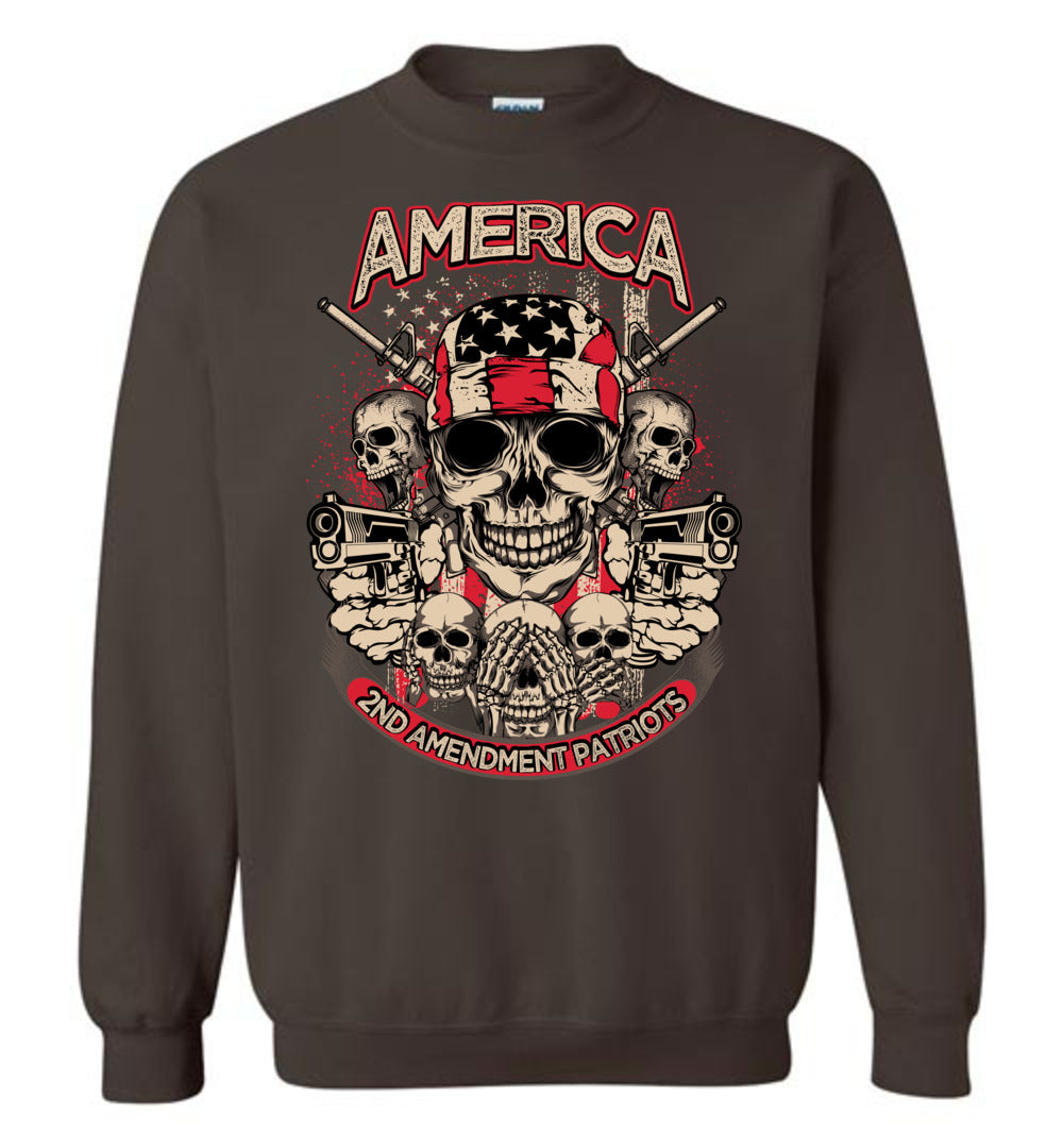 2nd Amendment Patriots - Pro Gun Men's Apparel - Brown Sweatshirt