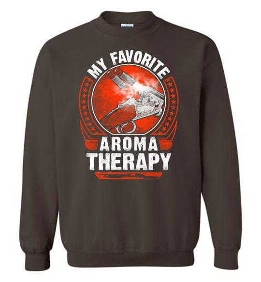 My Favorite Aroma Therapy - Pro Gun Men's Sweatshirt - Dark Brown