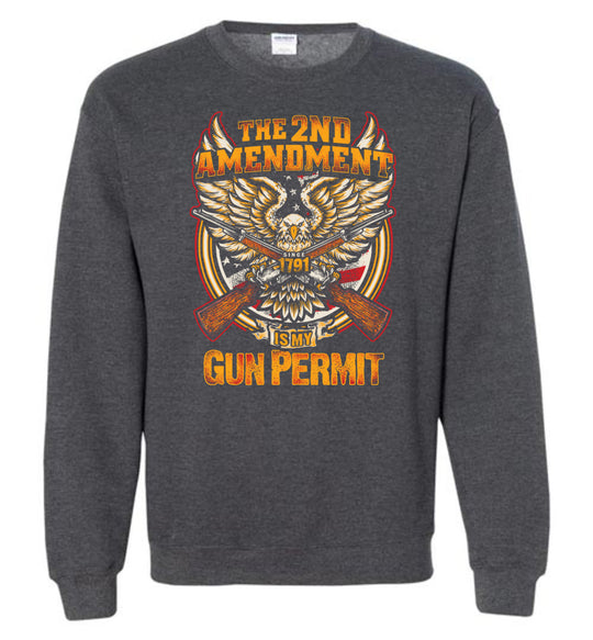 The 2nd Amendment is My Gun Permit - Men's Sweatshirt - Dark Heather