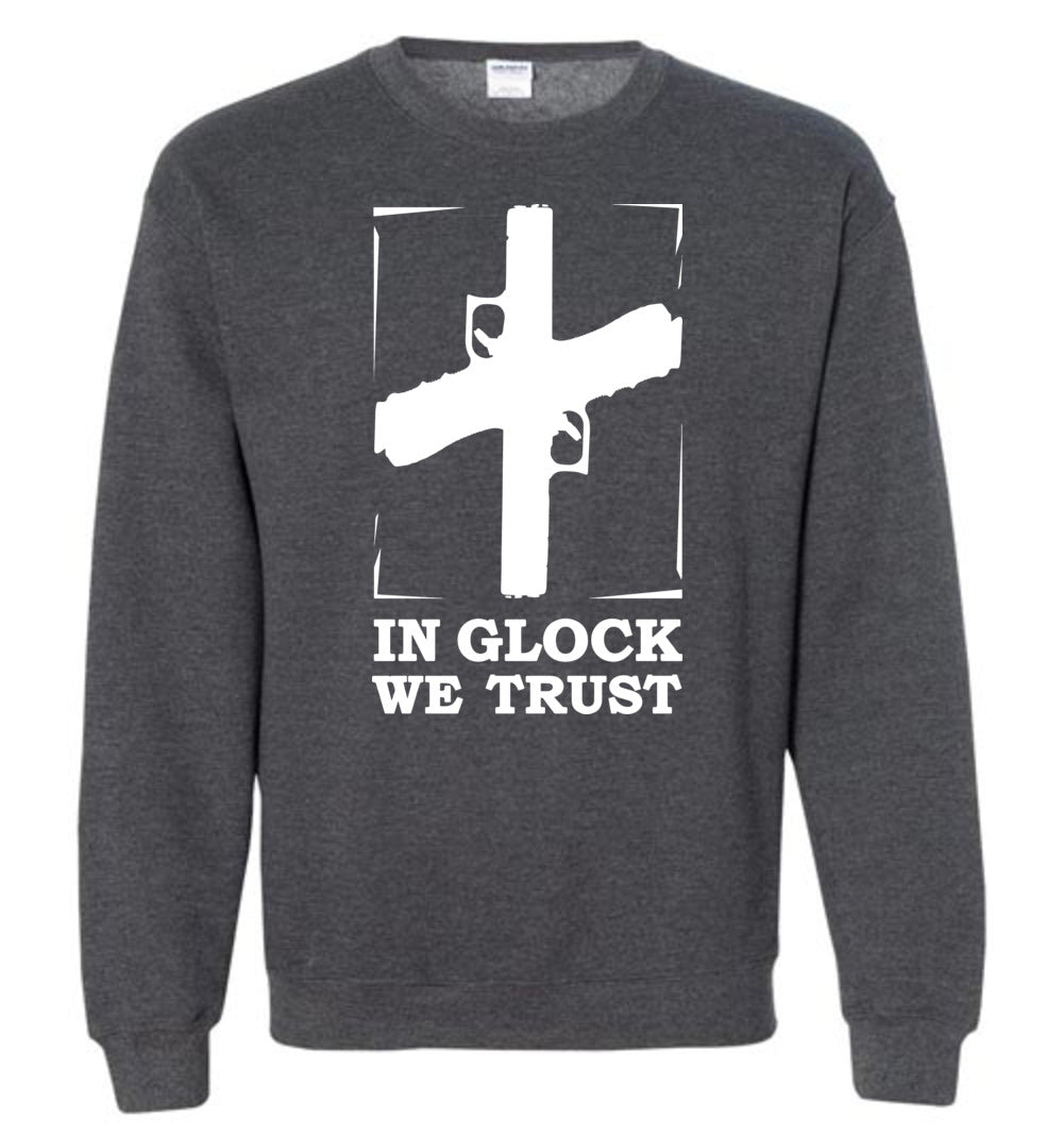 In Glock We Trust - Pro Gun Men’s Sweatshirt - Dark Heather