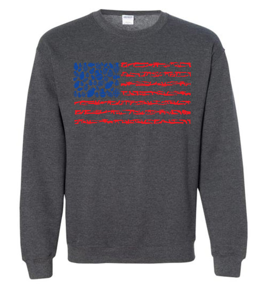 American Flag Made of Guns 2nd Amendment Men’s Sweatshirt - Dark Heather