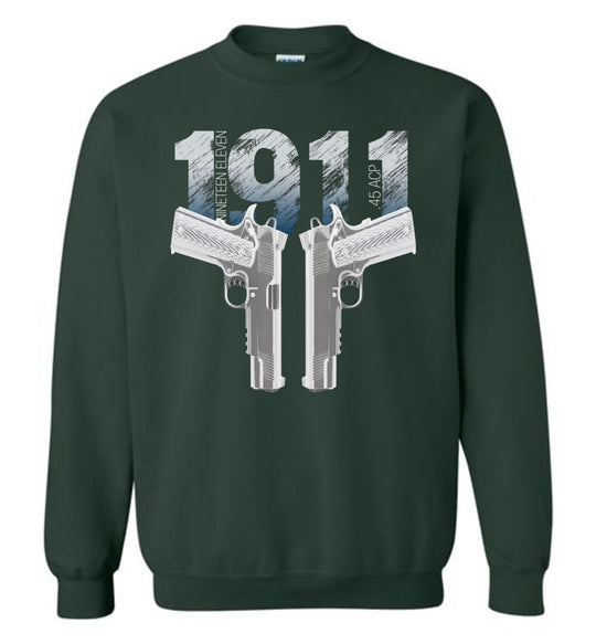 Colt 1911 Handgun - 2nd Amendment Sweatshirt - Green