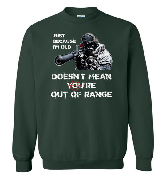 Just Because I'm Old Doesn't Mean You're Out of Range - Pro Gun Men's Sweatshirt - Green