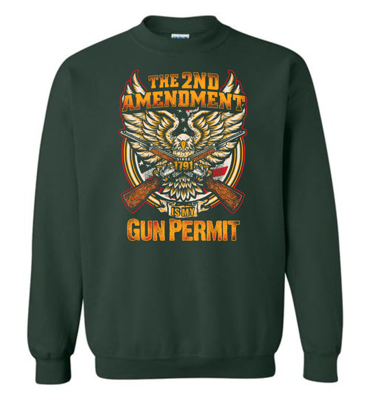 The 2nd Amendment is My Gun Permit - Men's Sweatshirt - Green