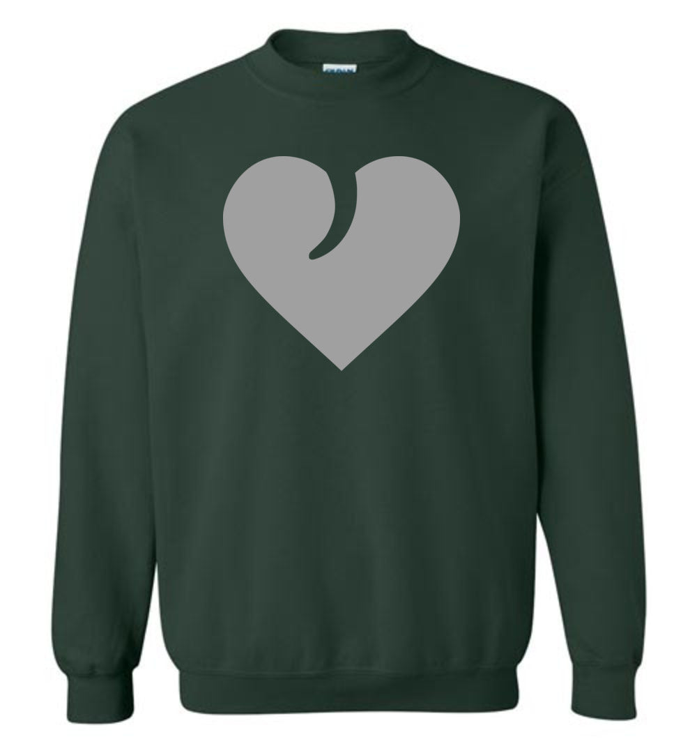 I Love Guns, Heart and Trigger - Men's 2nd Amendment Apparel - Green Sweatshirt