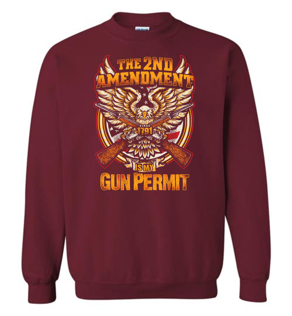 The 2nd Amendment is My Gun Permit - Men's Sweatshirt - Garnet