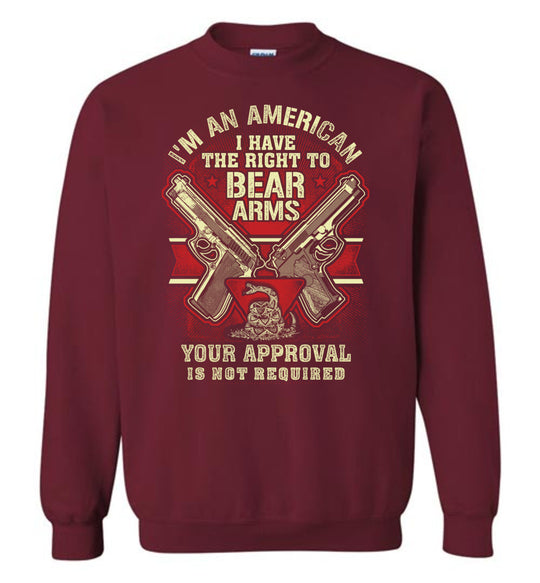 I'm an American, I Have The Right To Bear Arms - 2nd Amendment Men's Sweatshirt -  Red