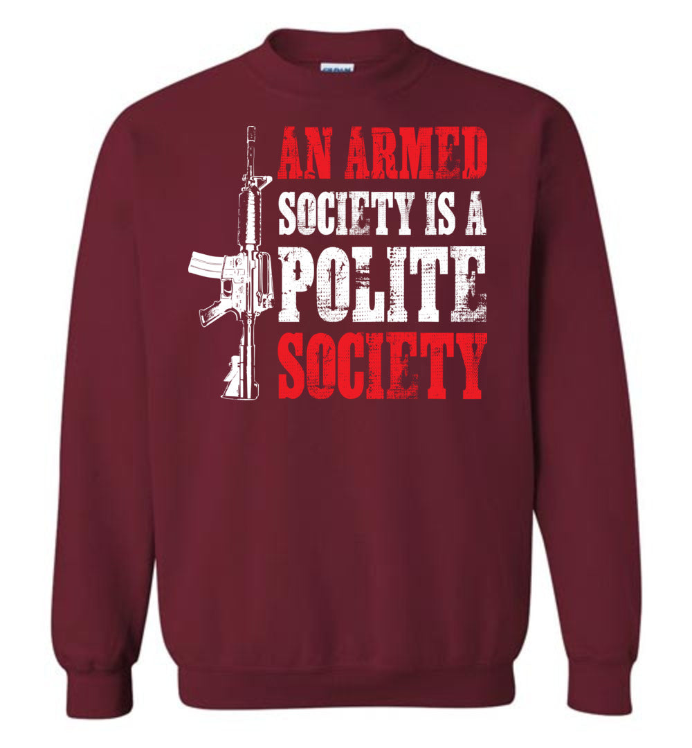 An Armed Society is a Polite Society - Shooting Clothing Men's Sweatshirt - Garnet
