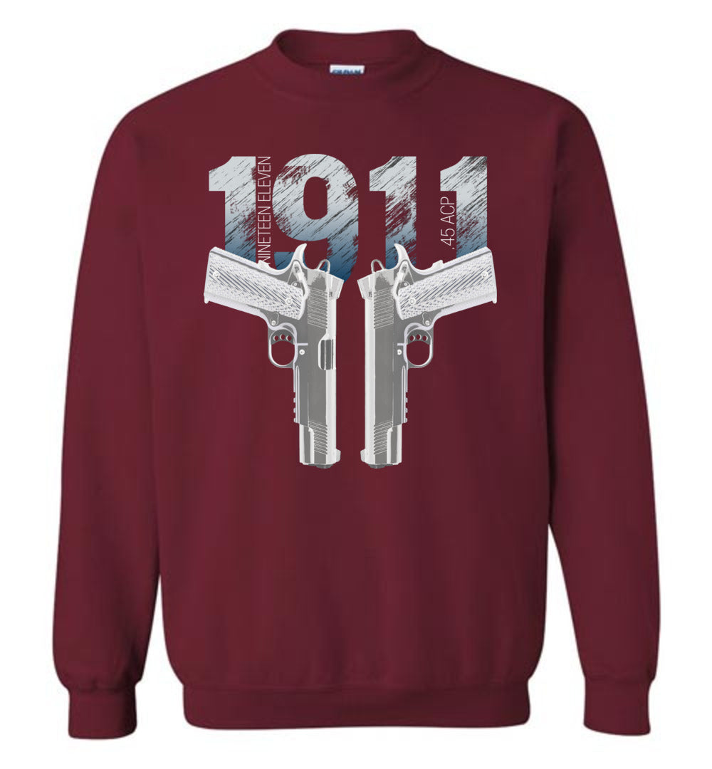 Colt 1911 Handgun - 2nd Amendment Sweatshirt - Maroon