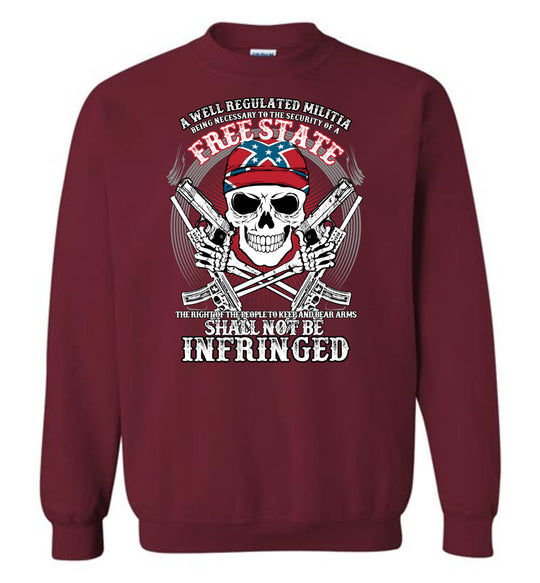 The right of the people to keep and bear arms shall not be infringed - Men's 2nd Amendment Sweatshirt - Garnet