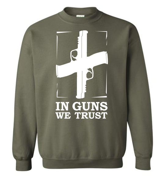 In Guns We Trust - Shooting Men's Sweatshirt - Military Green