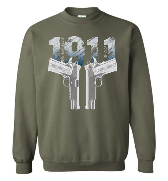 Colt 1911 Handgun - 2nd Amendment Sweatshirt - Military Green