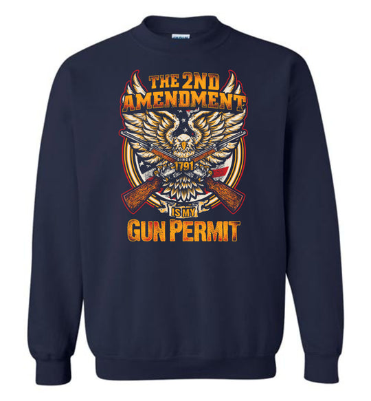 The 2nd Amendment is My Gun Permit - Men's Sweatshirt - Navy