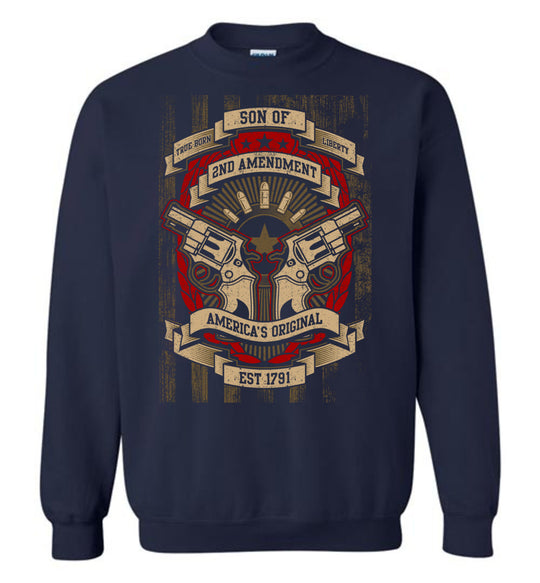 Son of Liberty 2nd Amendment Men's Apparel - Navy Sweatshirt