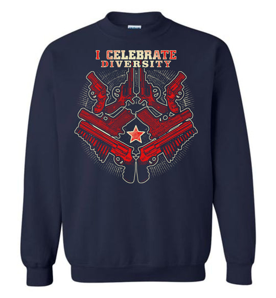 I Celebrate Diversity - Pro Gun Tactical Men's Sweatshirt - Navy