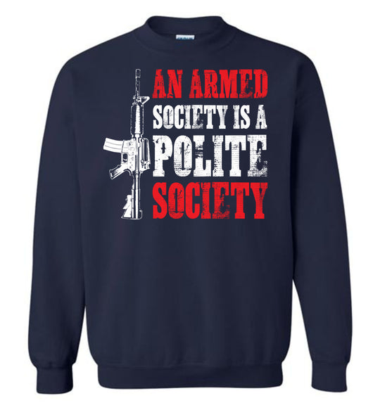 An Armed Society is a Polite Society - Shooting Clothing Men's Sweatshirt - Navy