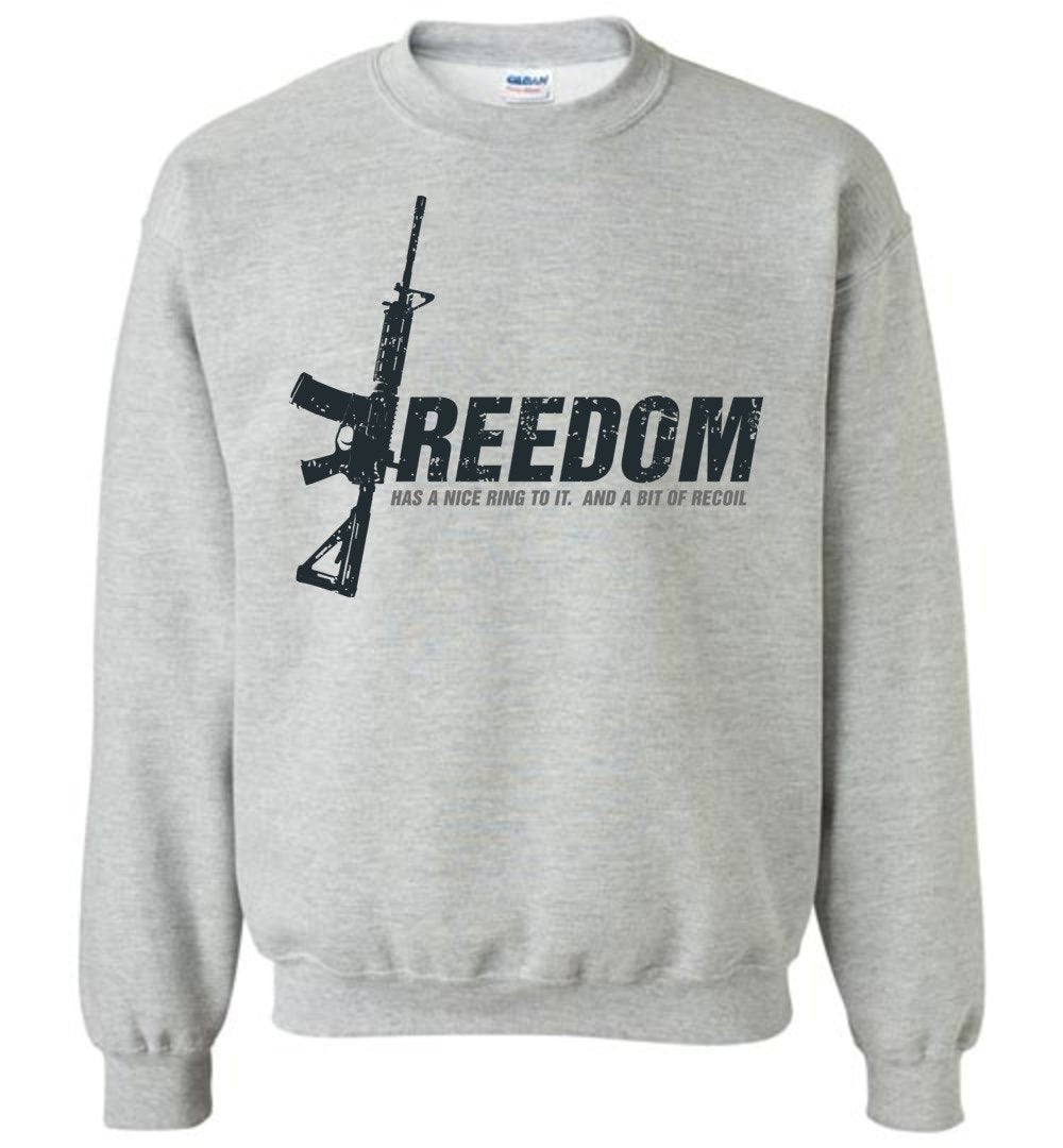 Freedom Has a Nice Ring to It. And a Bit of Recoil - Men's Pro Gun Clothing - Sports Grey Sweatshirt