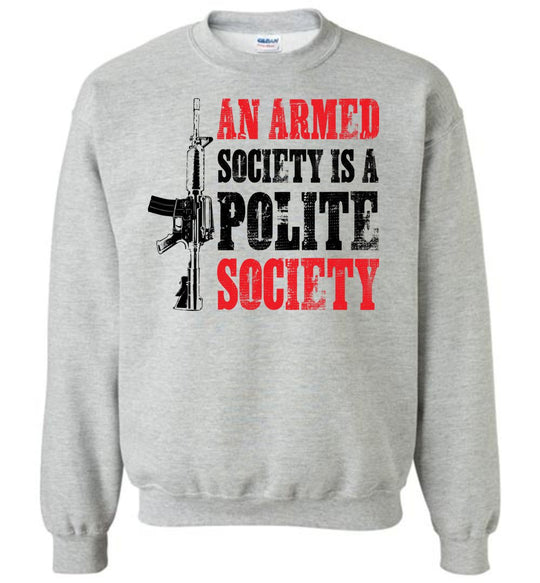 An Armed Society is a Polite Society - Shooting Clothing Men's Sweatshirt - Sports Grey