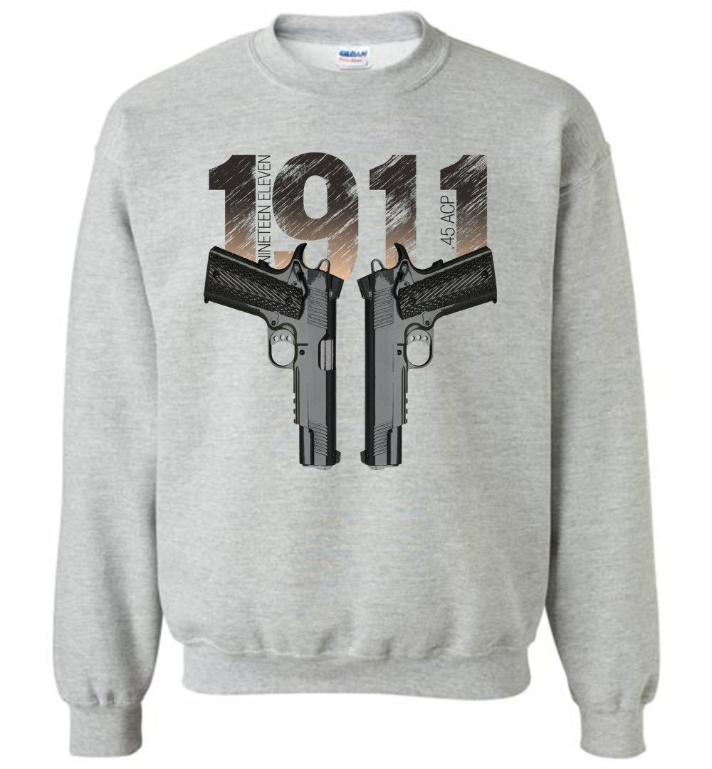 Colt 1911 Handgun - 2nd Amendment Sweatshirt - Sports Grey