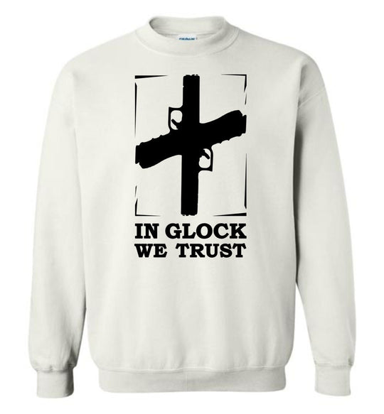 In Glock We Trust - Pro Gun Men’s Sweatshirt - White