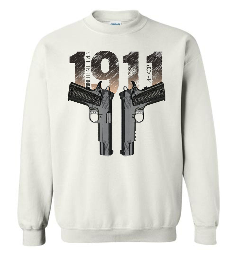 Colt 1911 Handgun - 2nd Amendment Sweatshirt - White
